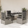 Ensemble à manger de jardin et coussins 5 pcs gris clair rotin 645691645691
