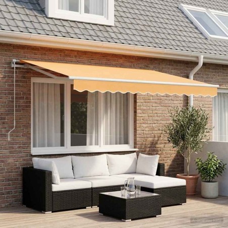 Auvent rétractable Sable 3 x 2,5 m Polyester et Aluminium 645692645692