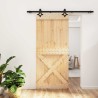 Porte coulissante Naturel et noir 90 x 210 cm 645693645693
