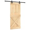 Porte coulissante Naturel et noir 90 x 210 cm 645693645693