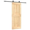 Porte coulissante Naturel et noir 80 x 210 cm 645695645695