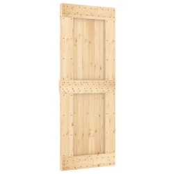 Porte coulissante Naturel et noir 80 x 210 cm 645695645695