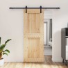 Porte coulissante Naturel et noir 80 x 210 cm 645696645696