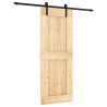 Porte coulissante Naturel et noir 80 x 210 cm 645696645696