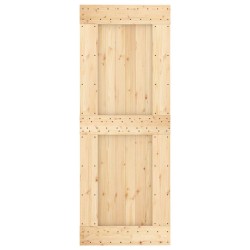 Porte coulissante Naturel et noir 80 x 210 cm 645696645696