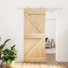 Porte coulissante Naturel et Blanc 85 x 210 cm 645699645699