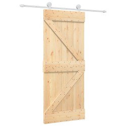 Porte coulissante Naturel et Blanc 85 x 210 cm 645699645699