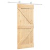 Porte coulissante Naturel et Blanc 85 x 210 cm 645699645699