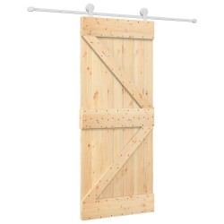 Porte coulissante Naturel et Blanc 85 x 210 cm 645700645700