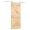 Porte coulissante Naturel et Blanc 85 x 210 cm 645700645700