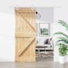 Porte coulissante Naturel et Blanc 85 x 210 cm 645701645701