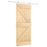 Porte coulissante Naturel et Blanc 85 x 210 cm 645701645701