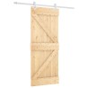 Porte coulissante Naturel et Blanc 85 x 210 cm 645702645702