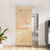 Porte coulissante Naturel et Blanc 85 x 210 cm 645703645703
