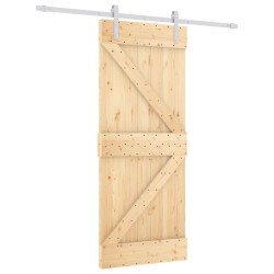 Porte coulissante Naturel et Blanc 85 x 210 cm 645706645706