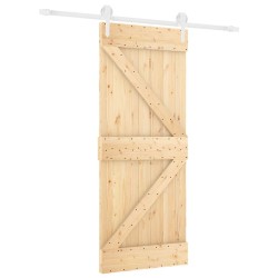 Porte coulissante Naturel et Blanc 85 x 210 cm 645707645707