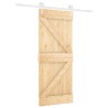 Porte coulissante Naturel et Blanc 85 x 210 cm 645707645707