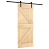 Porte coulissante Naturel et noir 85 x 210 cm 645709645709
