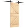 Porte coulissante Naturel et noir 85 x 210 cm 645712645712