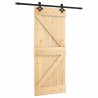 Porte coulissante Naturel et noir 85 x 210 cm 645714645714