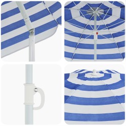 Parasol de jardin polyester 170T Bleu et Blanc 645722645722