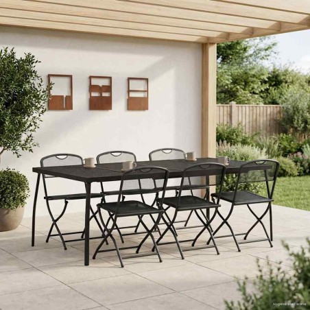 Ensemble de meubles d'extérieur 7 pcs Anthracite Fer et Acier 645726645726