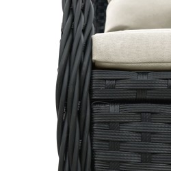 Ensemble à manger de jardin coussins 5pcs Noir Résine tressée 645730645730