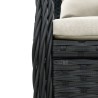 Ensemble à manger de jardin coussins 5pcs Noir Résine tressée 645730645730