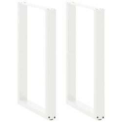 Pieds de table de bar en U 2 pièces Blanc 60 x (90-91) cm Acier 645731645731