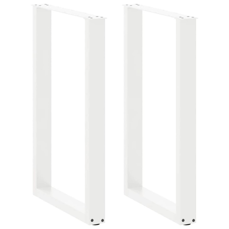 Pieds de table de bar en U 2 pièces Blanc 60 x (90-91) cm Acier 645731645731