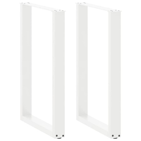 Pieds de table de bar en U 2 pièces Blanc 60 x (90-91) cm Acier 645731645731