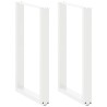 Pieds de table de bar en U 2 pièces Blanc 60 x (90-91) cm Acier 645731645731