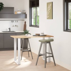 Pieds de table de bar en U 2 pièces Blanc 60 x (90-91) cm Acier 645731645731