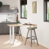 Pieds de table de bar en U 2 pièces Blanc 60 x (90-91) cm Acier 645731645731
