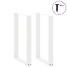 Pieds de table de bar en U 2 pièces Blanc 60 x (90-91) cm Acier 645731645731