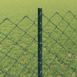 Clôture grillagée avec poteau 25 x 0,8 m Acier galvanisé Vert 645732645732