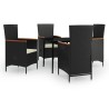 Ensemble à manger de jardin avec coussins 5 pcs Noir 645739645739