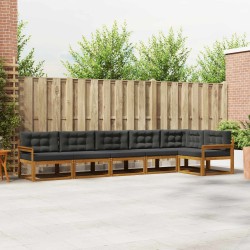 Ensemble de canapés d'extérieur 6 pcs Naturel et Anthracite 645749645749