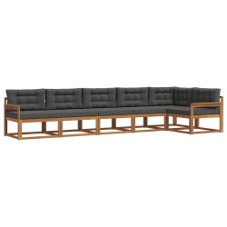Ensemble de canapés d'extérieur 6 pcs Naturel et Anthracite 645749645749