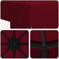 Pavillon 3 x 3 m Bordeaux Polyester et Acier 190 gsm 645751645751