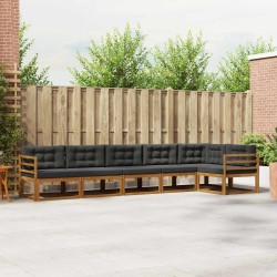 Ensemble de canapés d'extérieur 6 pcs Naturel et Anthracite 645754645754