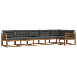 Ensemble de canapés d'extérieur 6 pcs Naturel et Anthracite 645754645754
