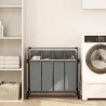 Panier à linge à roulettes 4 compartiments gris 645755645755