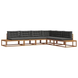 Ensemble de canapés d'extérieur Naturel et Anthracite 645756645756