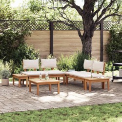 Ensemble de canapé de jardin 3 pcs Marron et Crème 645758645758