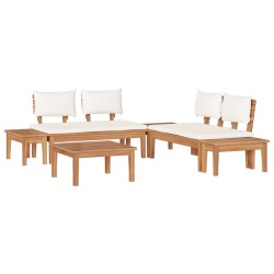 Ensemble de canapé de jardin 3 pcs Marron et Crème 645758645758