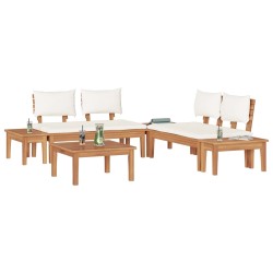 Ensemble de canapé de jardin 3 pcs Marron et Crème 645758645758