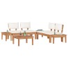 Ensemble de canapé de jardin 3 pcs Marron et Crème 645758645758