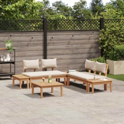 Ensemble de canapé de jardin 3 pcs Marron et Crème 645758645758