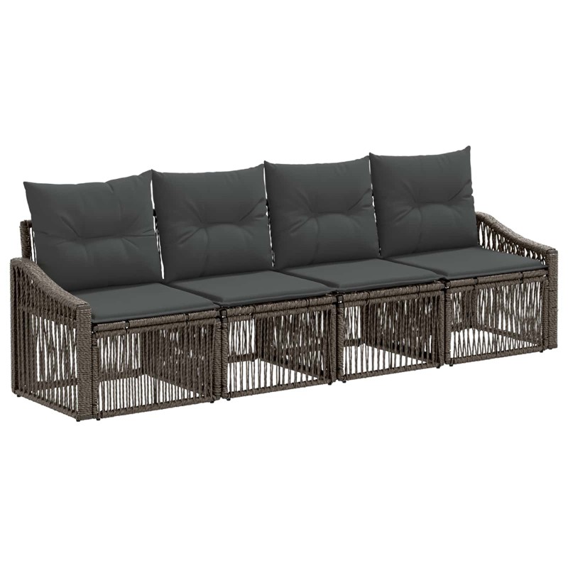 Ensemble de canapé de jardin 4 pcs Gris polyrotin 645759645759